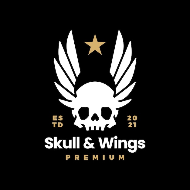 Skull and wings  illustration