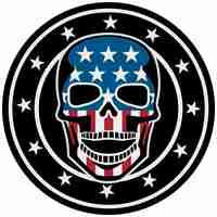 Vector skull with american flag