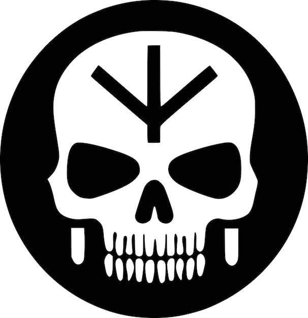 Vector a skull with a black background that says  time of 12  00