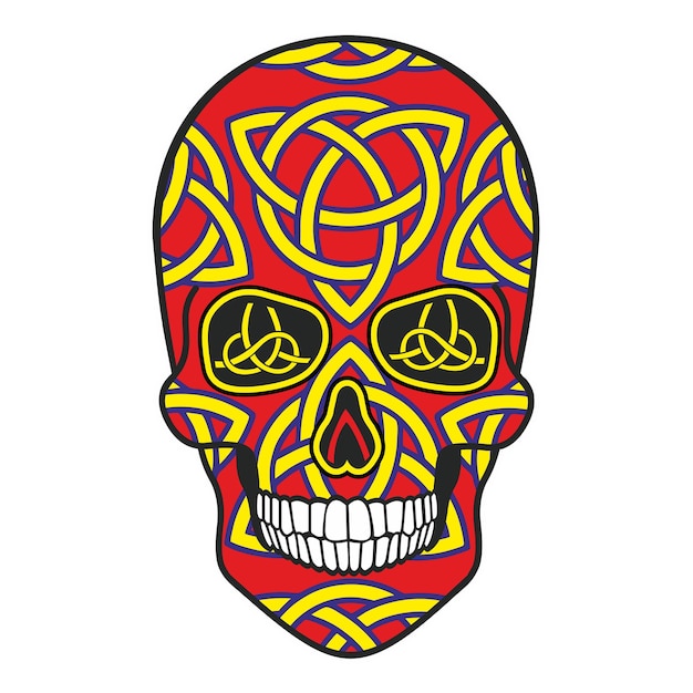 Skull with celtic patternvintage design t shirts