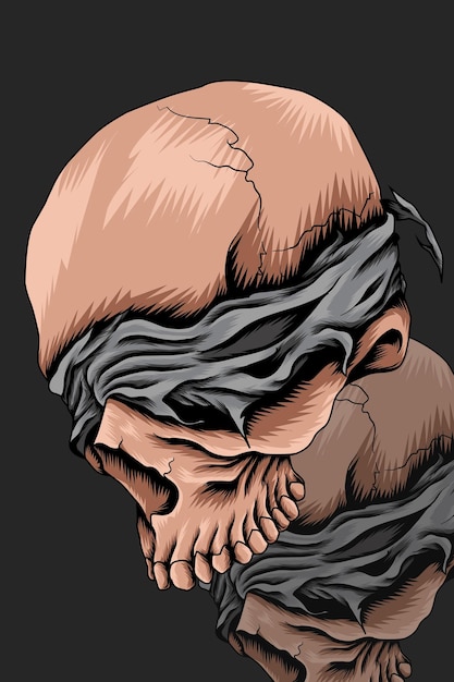 Skull with cloth vector illustration