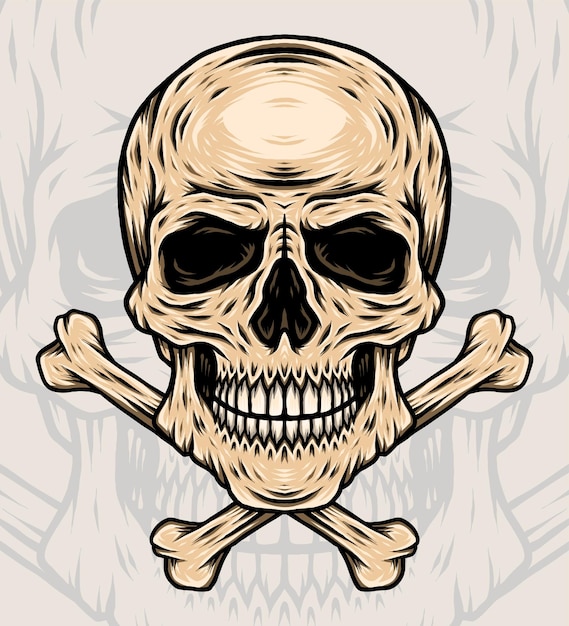 Skull with Crossbones Illustration