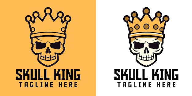 Skull with Crown Cartoon Logo Creative Template