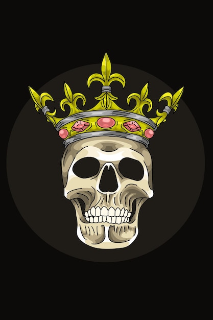Vector skull with crown vector illustration