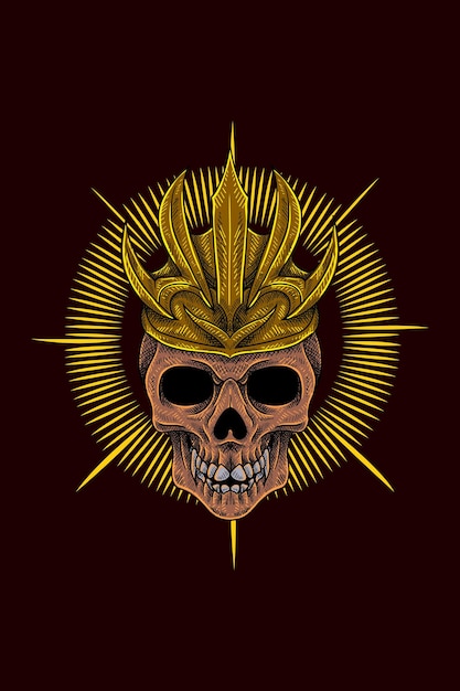 Skull with crown vector illustration