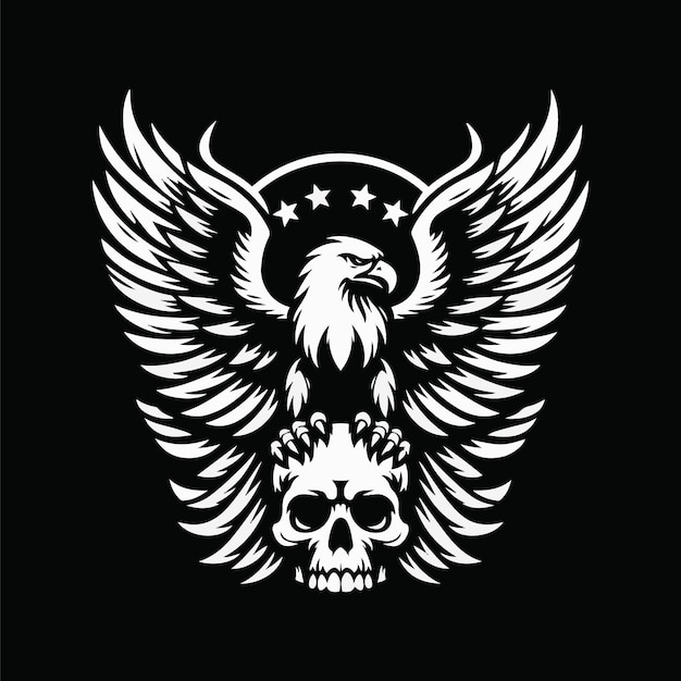 Skull with eagle vector illustration