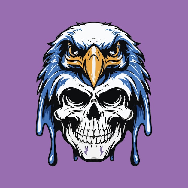 Skull with eagle vector illustration