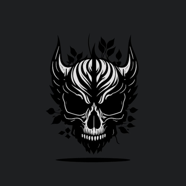 Vector a skull with a feathered pattern on it