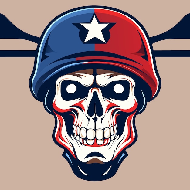 Vector skull with flag colors in vector