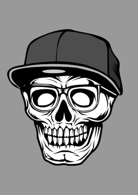 Skull With Hat Cartoon Character