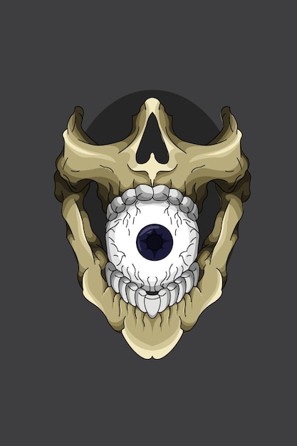 Vector skull with one eye vector illustration