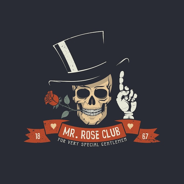 Skull with rose and classic head