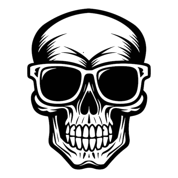 Skull with sunglass vector