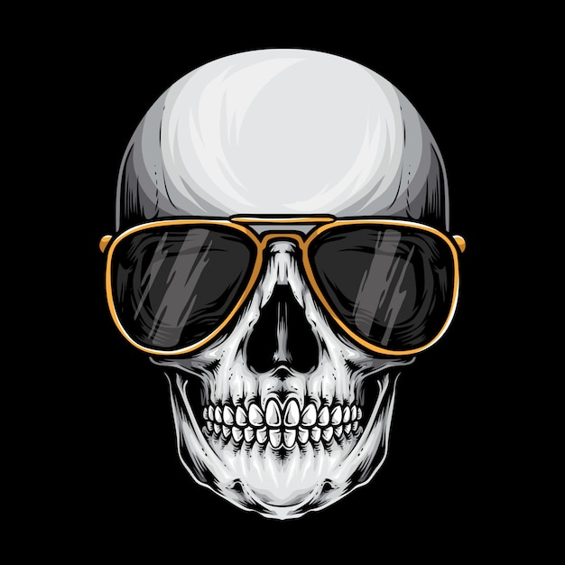 Vector skull with sunglasses