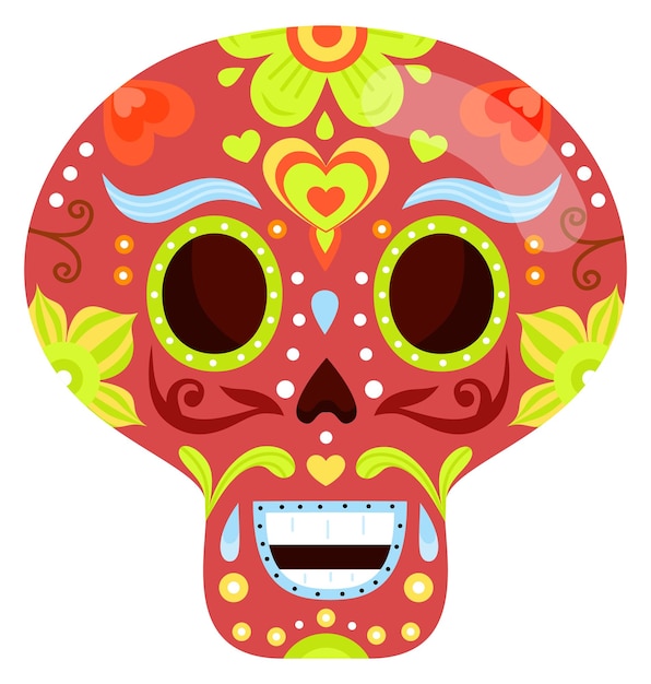 Skull with traditional mexican pattern Festival mask