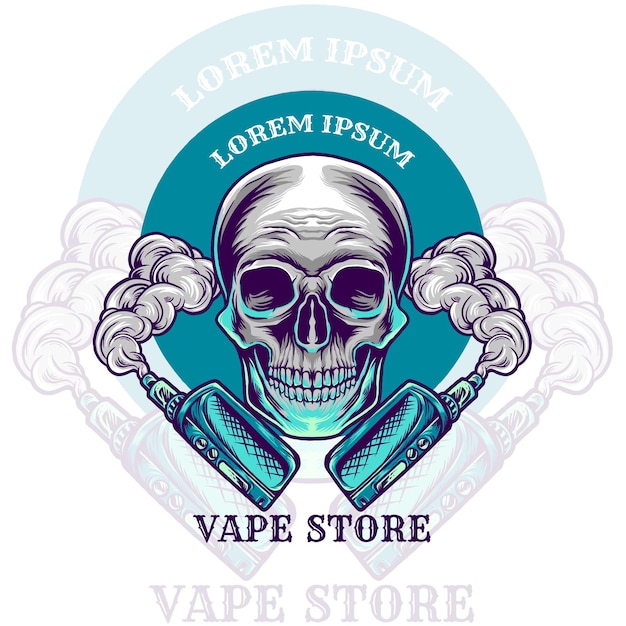 Vector skull with vape illustration