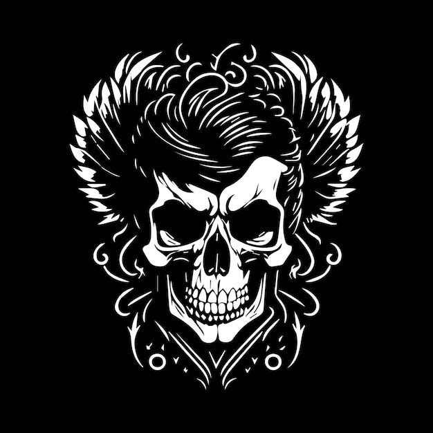 Skull With Wings - Emo Style Royalty-Free Stock Image - Storyblocks