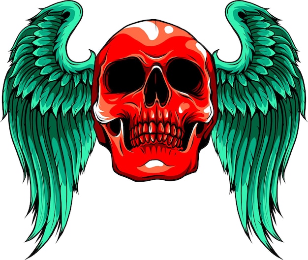 Vector skull with wings vector illustration