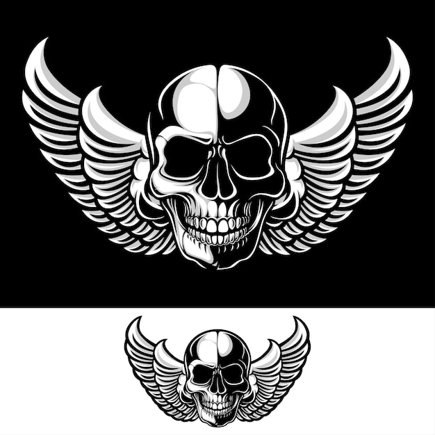 Skull with wings