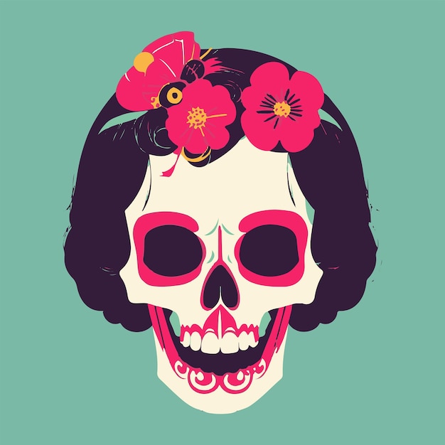 Vector skull woman