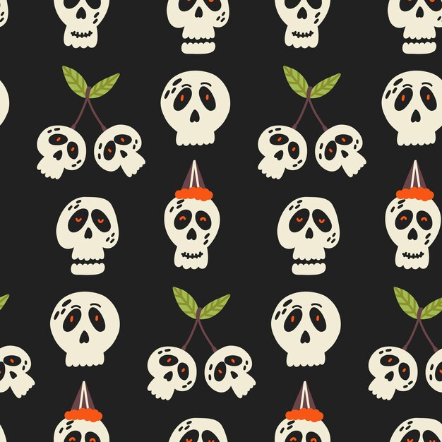 Skulls halloween pattern