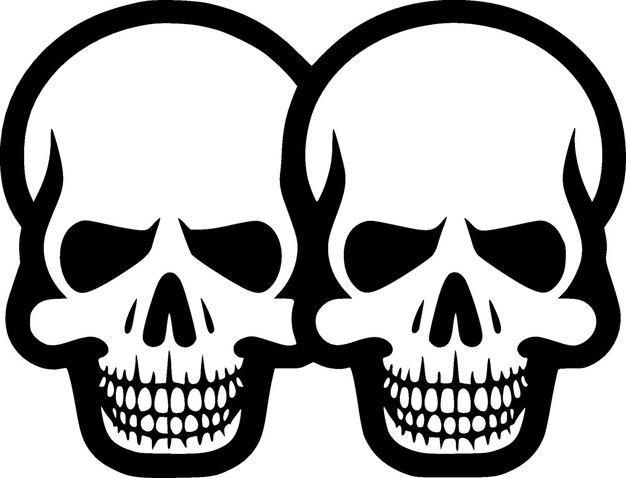Vector skulls minimalist en flat logo vector illustratie
