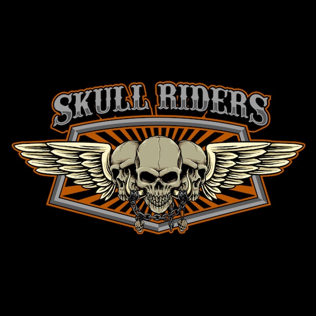 of skulls wings emblem