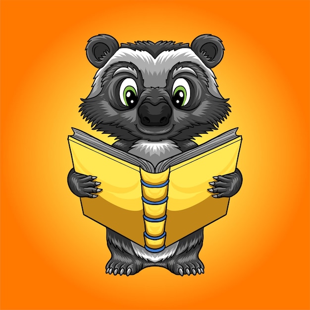 Логотип skunk cartoon reading book