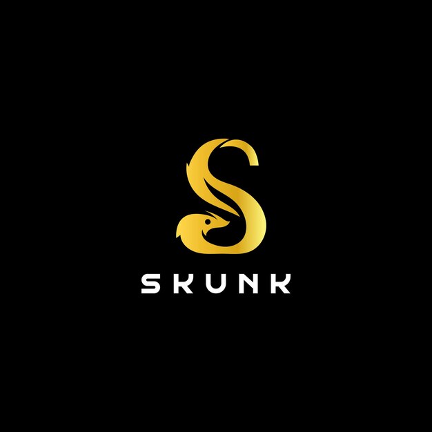 векторный шаблон логотипа скунса