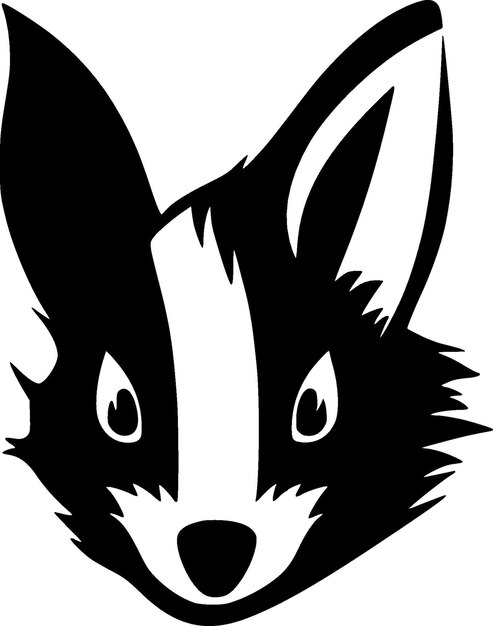 Vector skunk minimalist and flat logo vector illustration