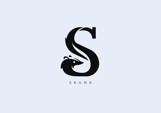 Vector skunk s monogram vector logo