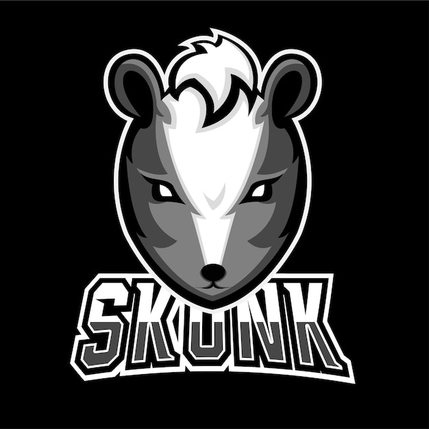 Вектор Логотип талисмана спортивных и киберспортивных игр skunk