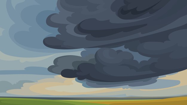 Vector sky before storm. beautiful nature scenery.