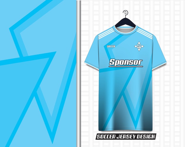 sky blue soccer jersey mockup design template