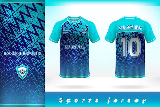 Sky blue sports jersey template design