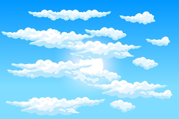 Vector sky cloud background design illustration template vector decor banner and poster