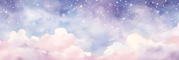 Sky and clouds background Sky with clouds and stars Vector illustration