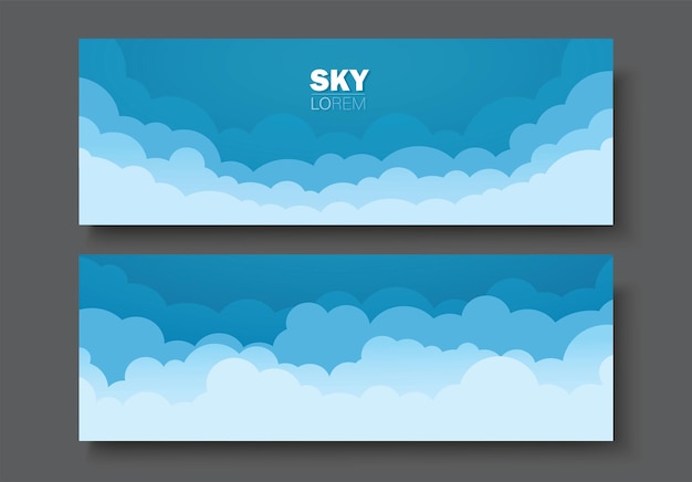 Sky and Clouds banner set