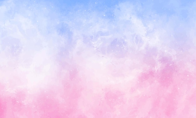 Vector sky and clouds watercolor background