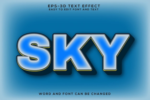 Sky colorful 3d text effect