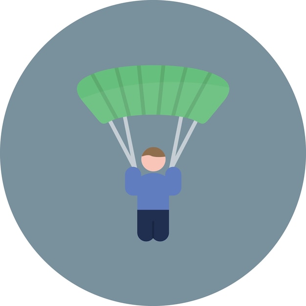 Vector sky diver flat illustration