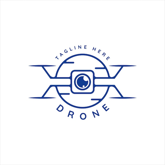 Sky drone logo lijntekeningen vintage vector illustratie sjabloon pictogram grafisch ontwerp