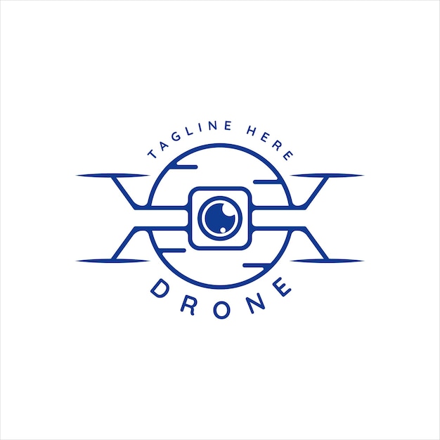 Vector sky drone logo line art vintage vector illustration template icon graphic design