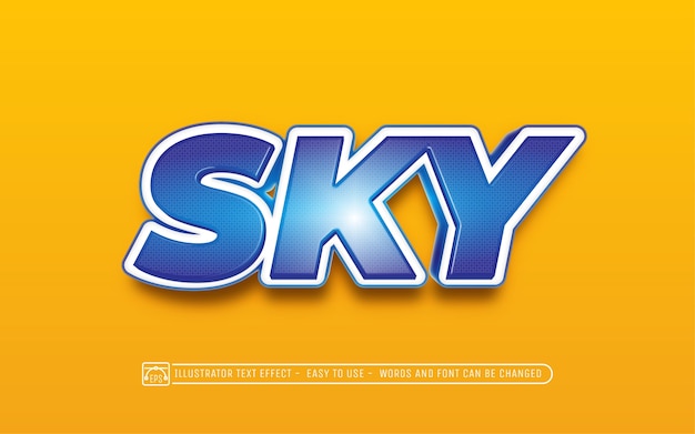 Sky - editable text effect style