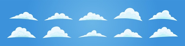 하늘 평면 디자인 만화 구름