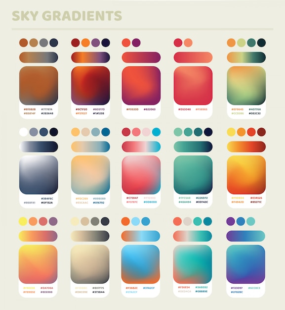 Vector sky gradients set