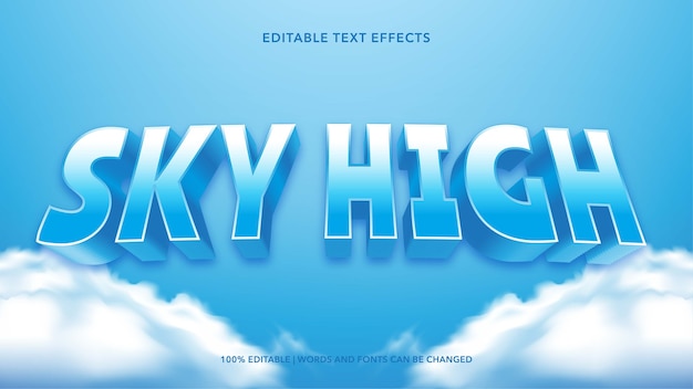 Vector sky high text effects