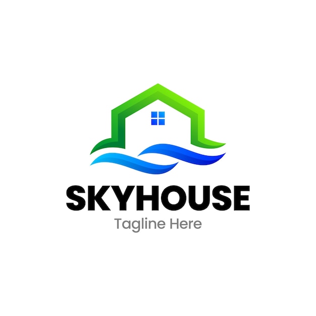 Sky house design del logo sfumato immobiliare