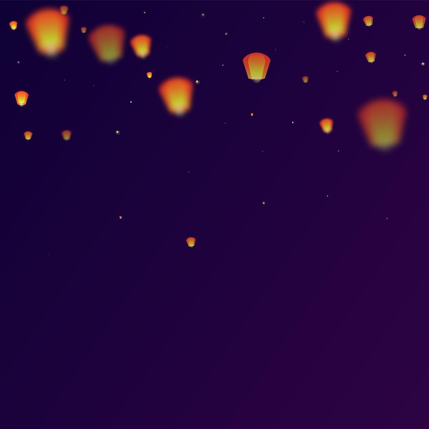 sky lanterns floating in the night sky