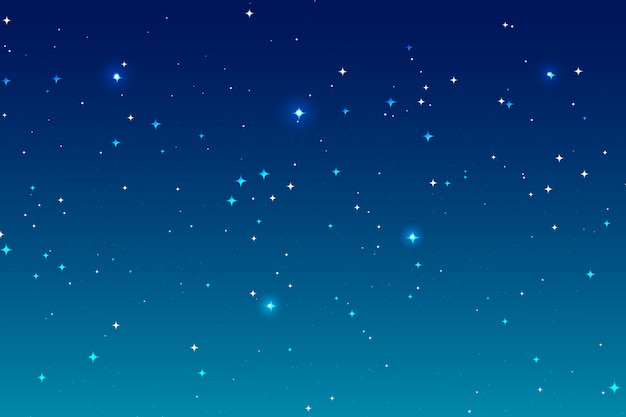 Vector sky night background and many stars.